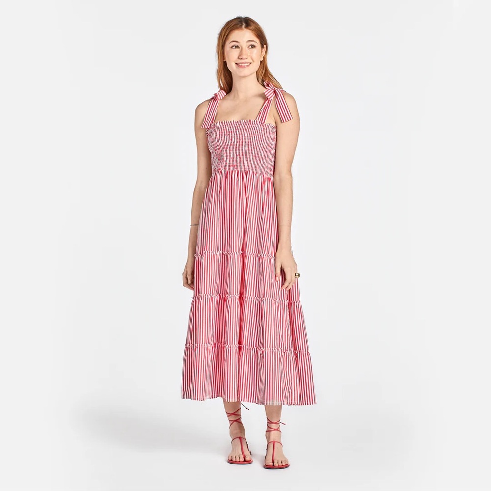 EUC Maxwell & Geraldine The Brooke Dress in Brooke Red Stripe Size S